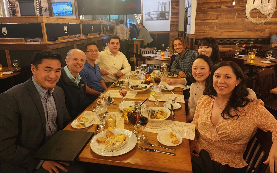 Polotsky lab members at a local restaurant