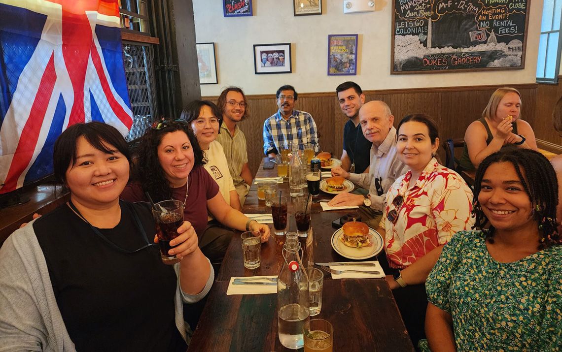 Polotsky lab members at an English Pub